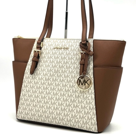 Michael Kors Handbags - Michael Kors Large Charlotte Tote Bag Vanilla/Brown